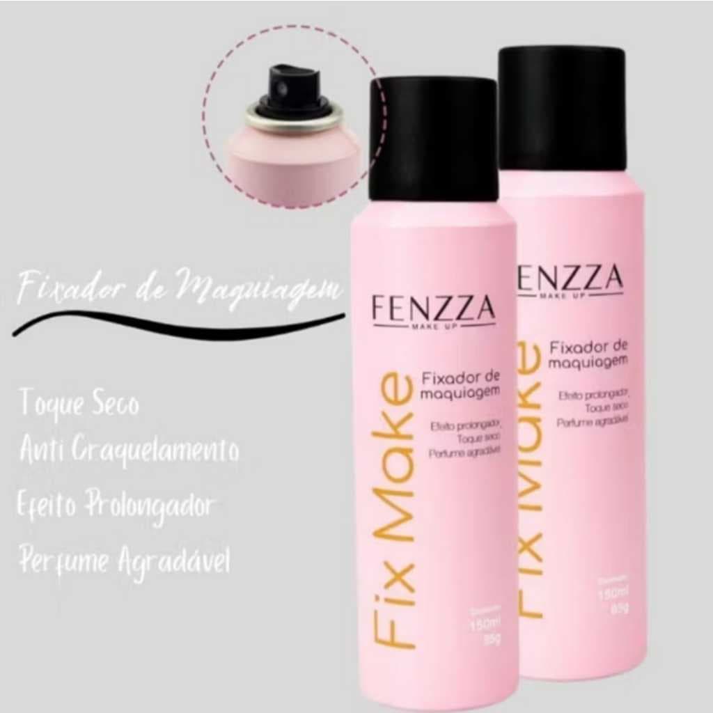 Fixador de Maquiagem Fenzza Efeito Prolongado - Toque Seco - Perfume Agradável - Fix Make Makeup - 150ml/85g