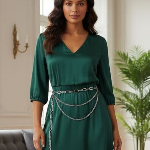 Cinto Corrente Retangular Moda Prata ou Dourado