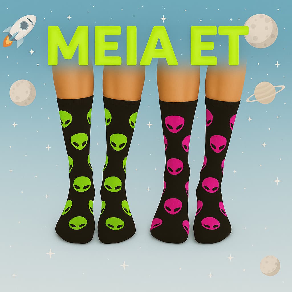 Meia ET Unissex em Algodão Premium Cano Alto – Moda, Conforto e Liberdade de Estilo