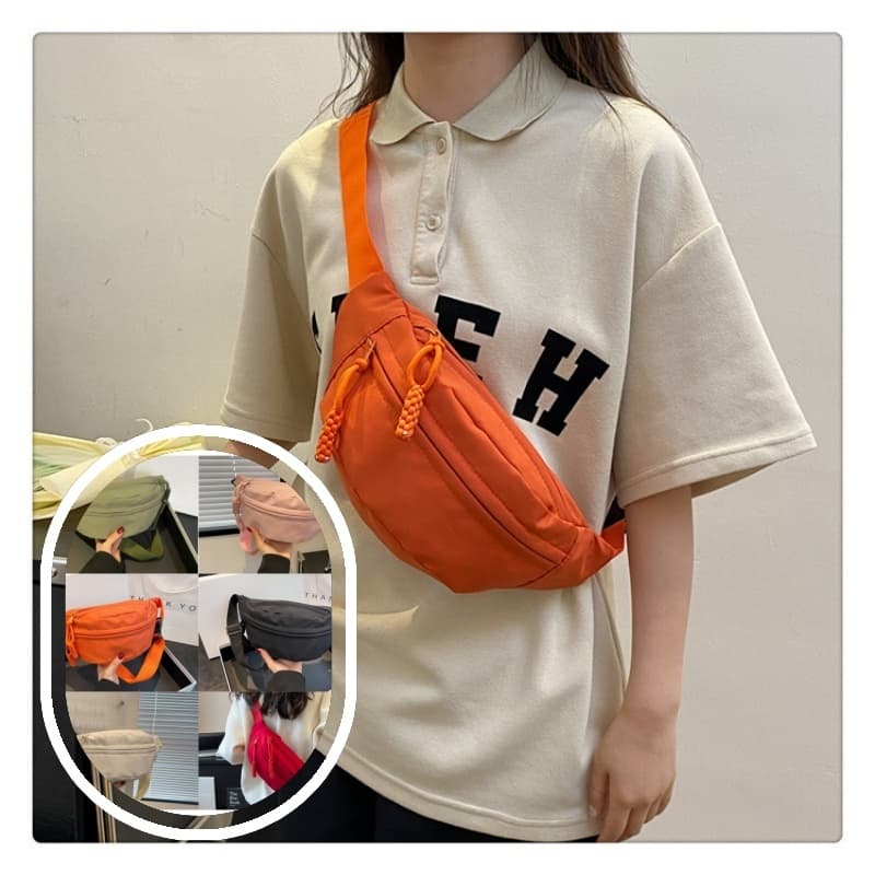 Unissex Trendy Crossbody Bolsa Pacote De Cintura De Grande Capacidade Para Esportes E Casuais