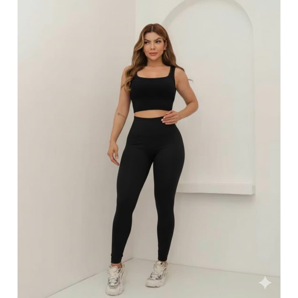 Calça Legging Suplex Liso Academia Crossfit Corrida Cós Alto