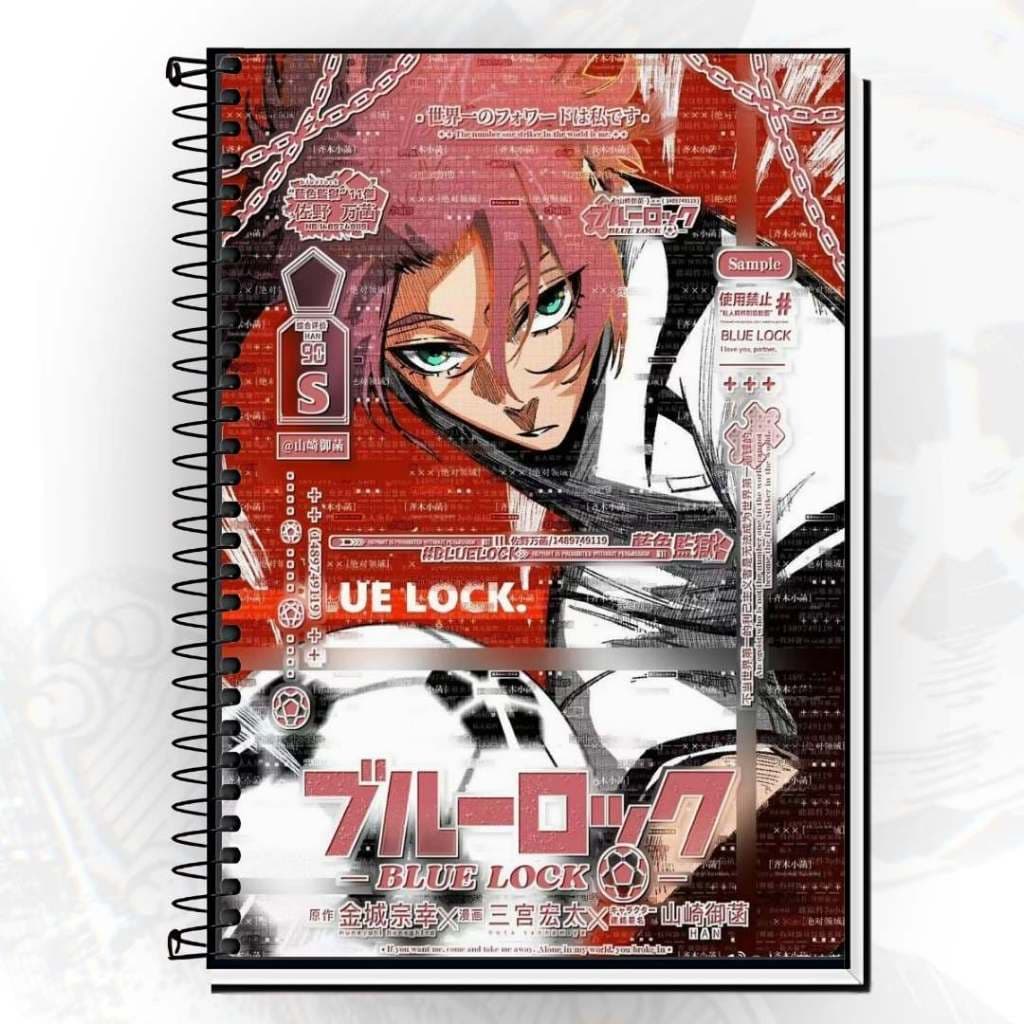 Caderno blue lock itoshi sae , isagi Capa Dura | Tema do anime  | Perfeito para Estudo e Anotações 1 a 20 matérias