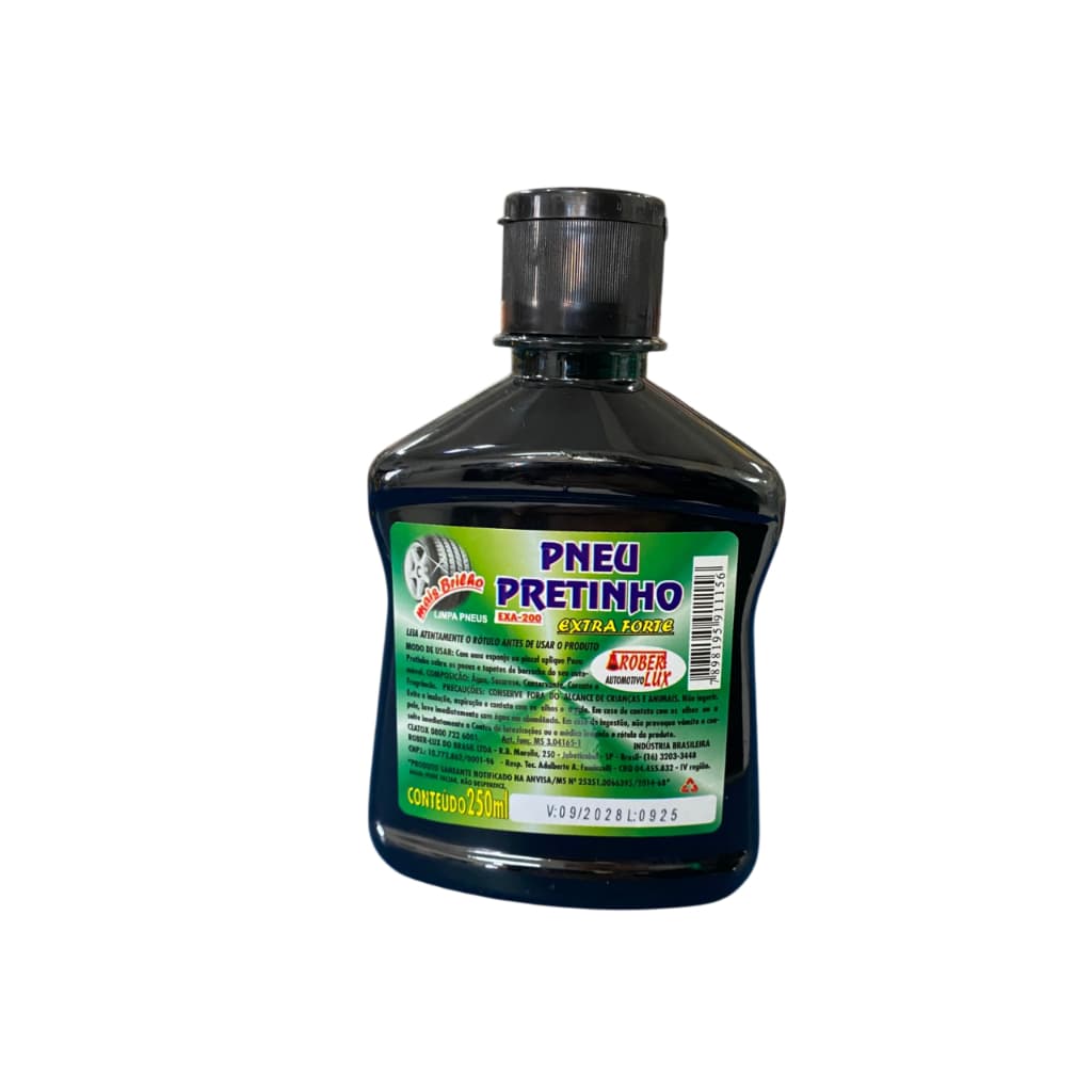 Limpa Pneu Pretinho Automotivo Brilho Intenso Pneus e Tapetes 250ml - Rober-Lux