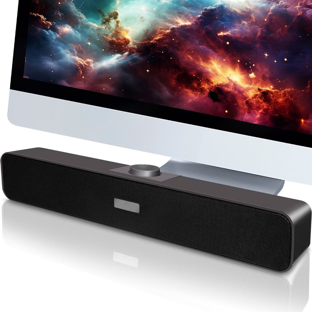 Caixa De Som Soundbar Subwoofer KNUP Para Pc Caixinha Computador Notebook TV P2 USB Potente Preto
