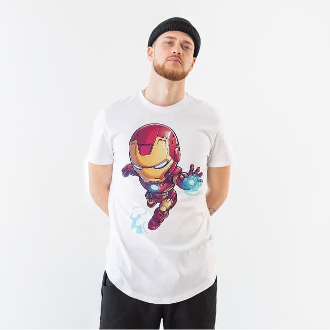 Camiseta Masculina 100% Algodão Estampa  Homem de Ferro