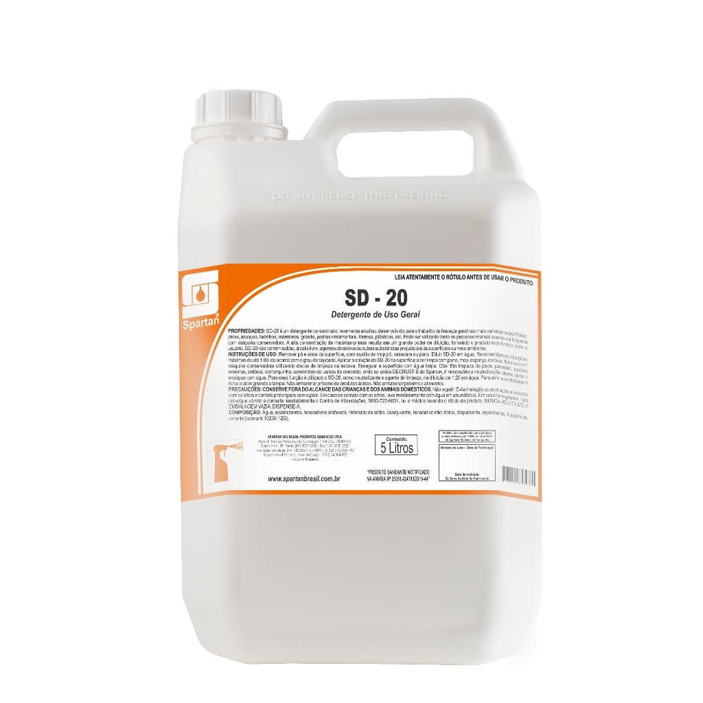 Detergente Levemente Alcalino SD-20 5 Litros Spartan