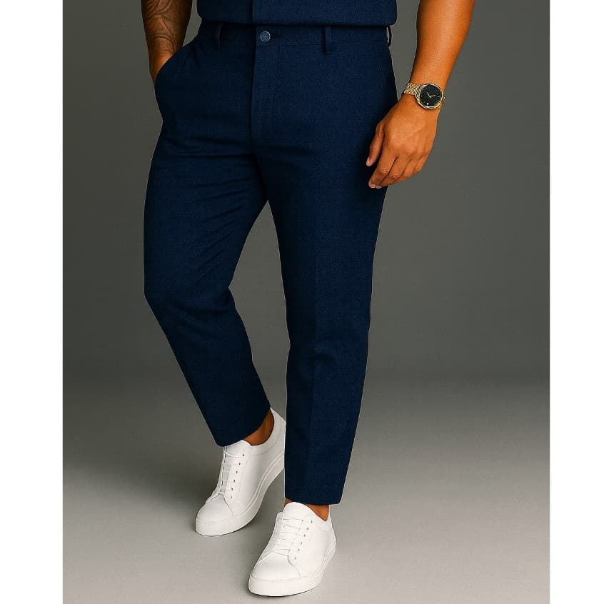 Calça Alfaiataria Linho Calça Social Slim Estilo Americano