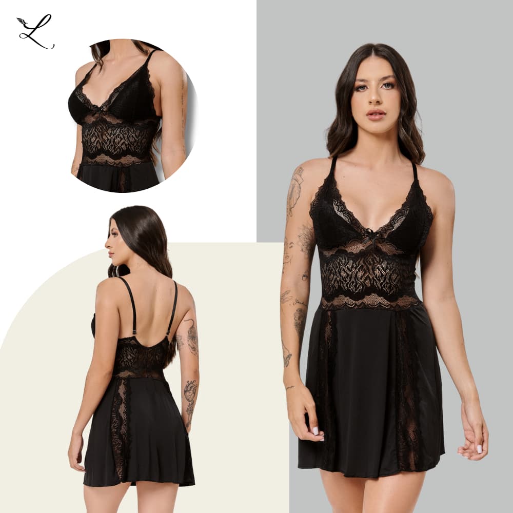 Camisola com Renda Fina | Ideal para Noite Romântica | Sensual e Confortável 🔥