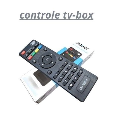 📱 Controle Remoto Inteligente LE-7490-1 para TV Box – Praticidade com Botões Funcionais
