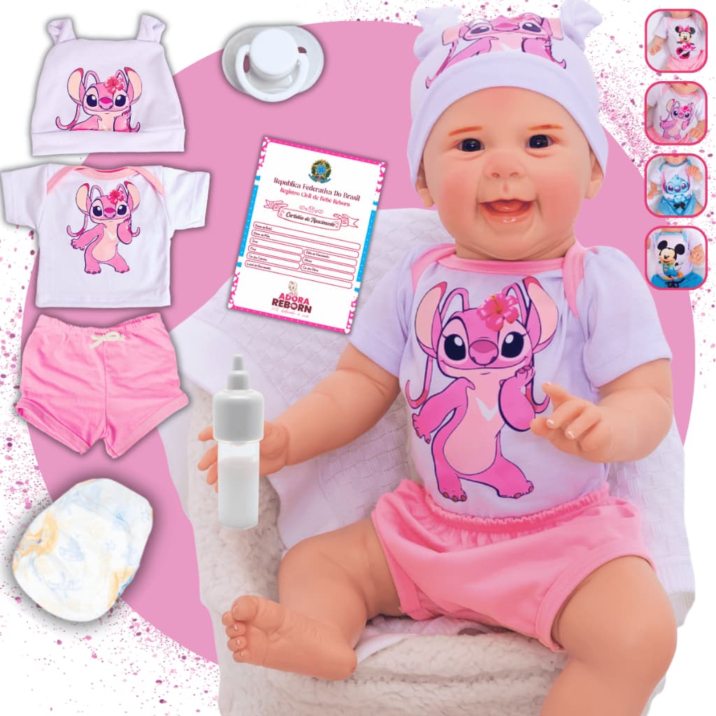 Bebê Reborn Boneca Realista Angel Em Silicone Pode Dar Banho Envio Imediato