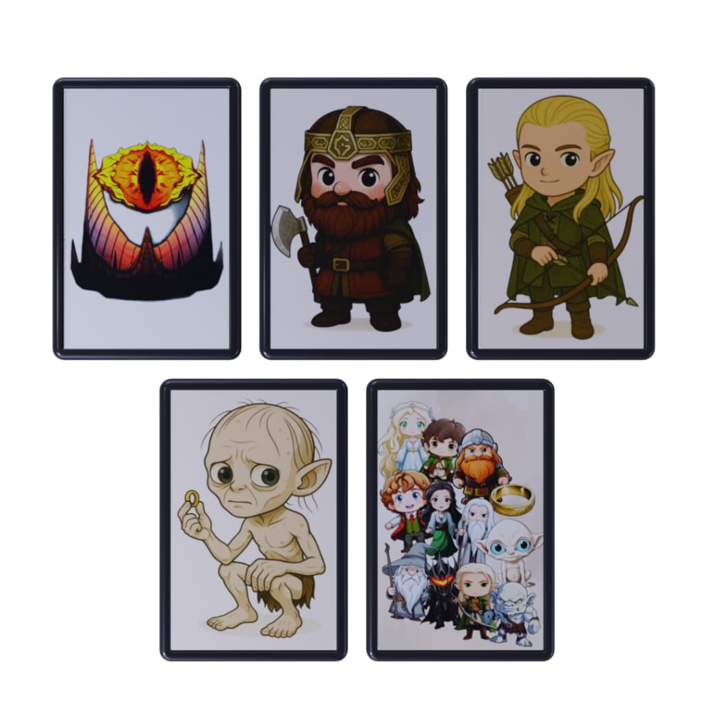 Kit de 5 Quadros Decorativos Com moldura Tamanho 20x30cm Tema Senhor dos Anéis