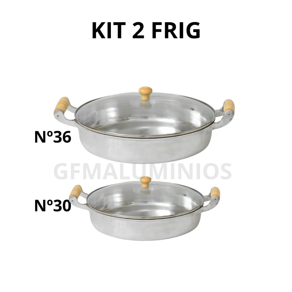 Kit 2 frigideiras grossas Nº30/Nº36 em alumínio fundido grosso
