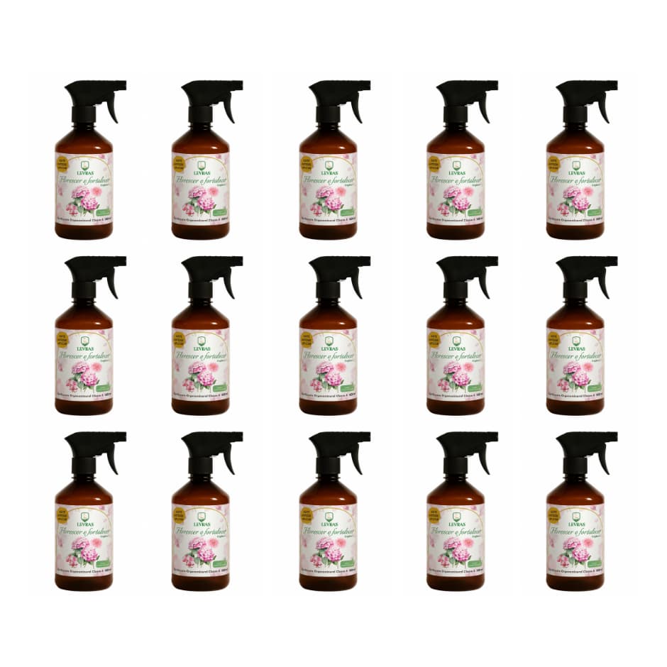 Caixa com 15 unidades - Florescimento Abundante Adubo Orgânico e Bioestimulante - Fertilizante Foliar Pronto Uso 500ml