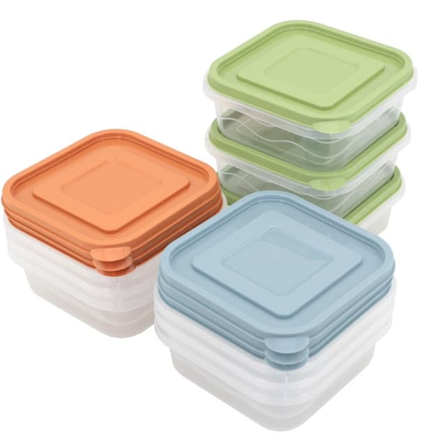 Conjunto de Organizadores Quadrados 600ml – Kit c/ 3 Peças Plásticas para Armazenamento e Organização