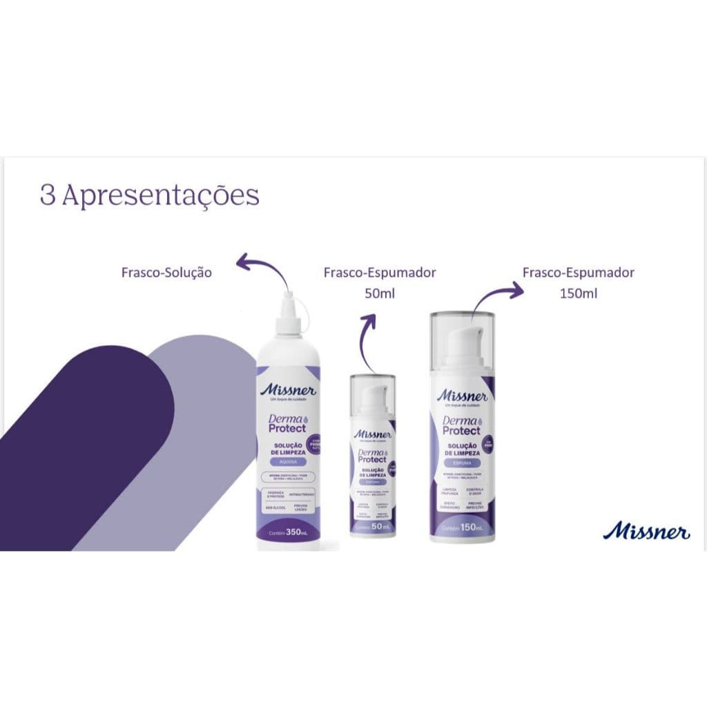 Solução de Limpeza Derma Protect em Espuma Missner 50ml Antimicrobiana Sem Enxágue e Hipoalérgica