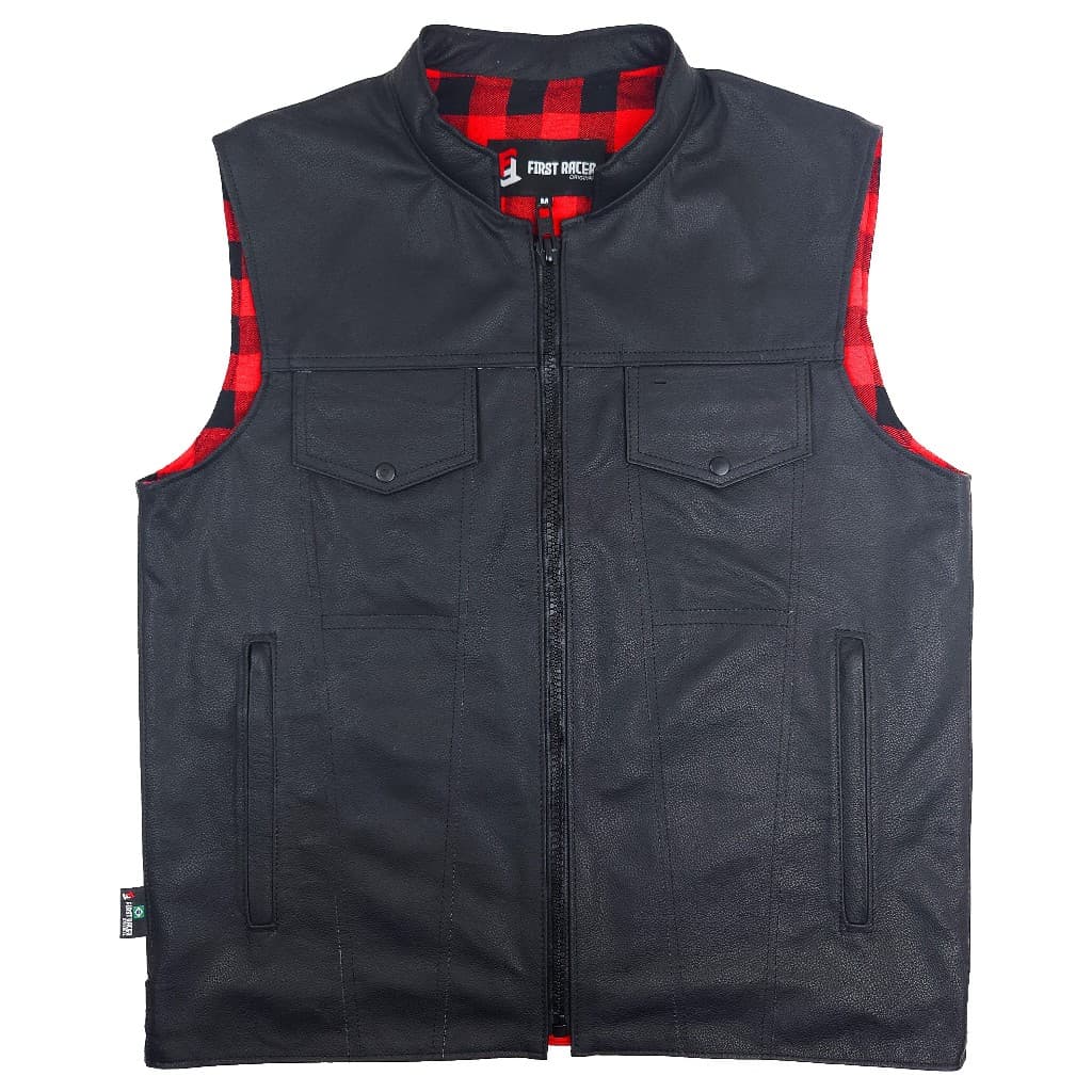 Colete Masculino 100% Couro Bovino Moto Motoqueiro Motociclista First Racer Legend Signature
