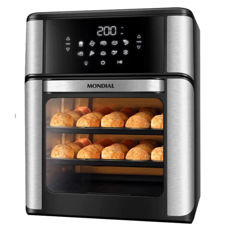 Air Fryer Mondial Forno Oven 12L Preto e Inox 127V