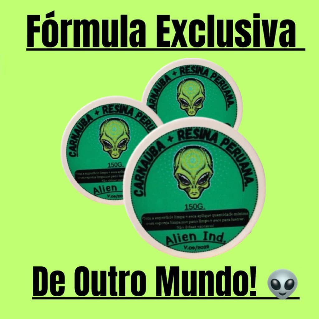 Kit 3 Ceras ALIEN IND Espelhamento Cerâmico Tira Riscos Repele Água