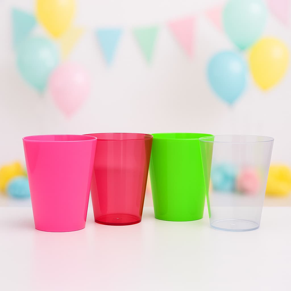 Copo para Festa 200ml – Plástico Resistente e Reutilizável - 60 unid