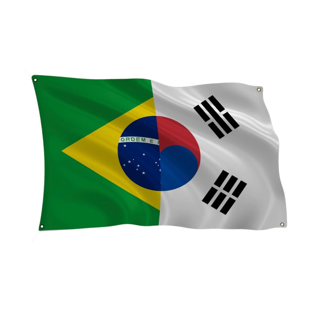 Bandeira Grande Coreia do Sul Brasil KPop Dorama Decoração Show