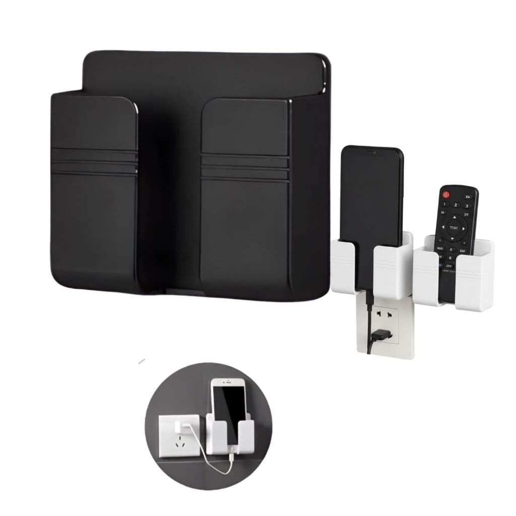 Suporte de Celular de Parede Autocolante Carregamento Seguro e Organização Tomada Anti Queda