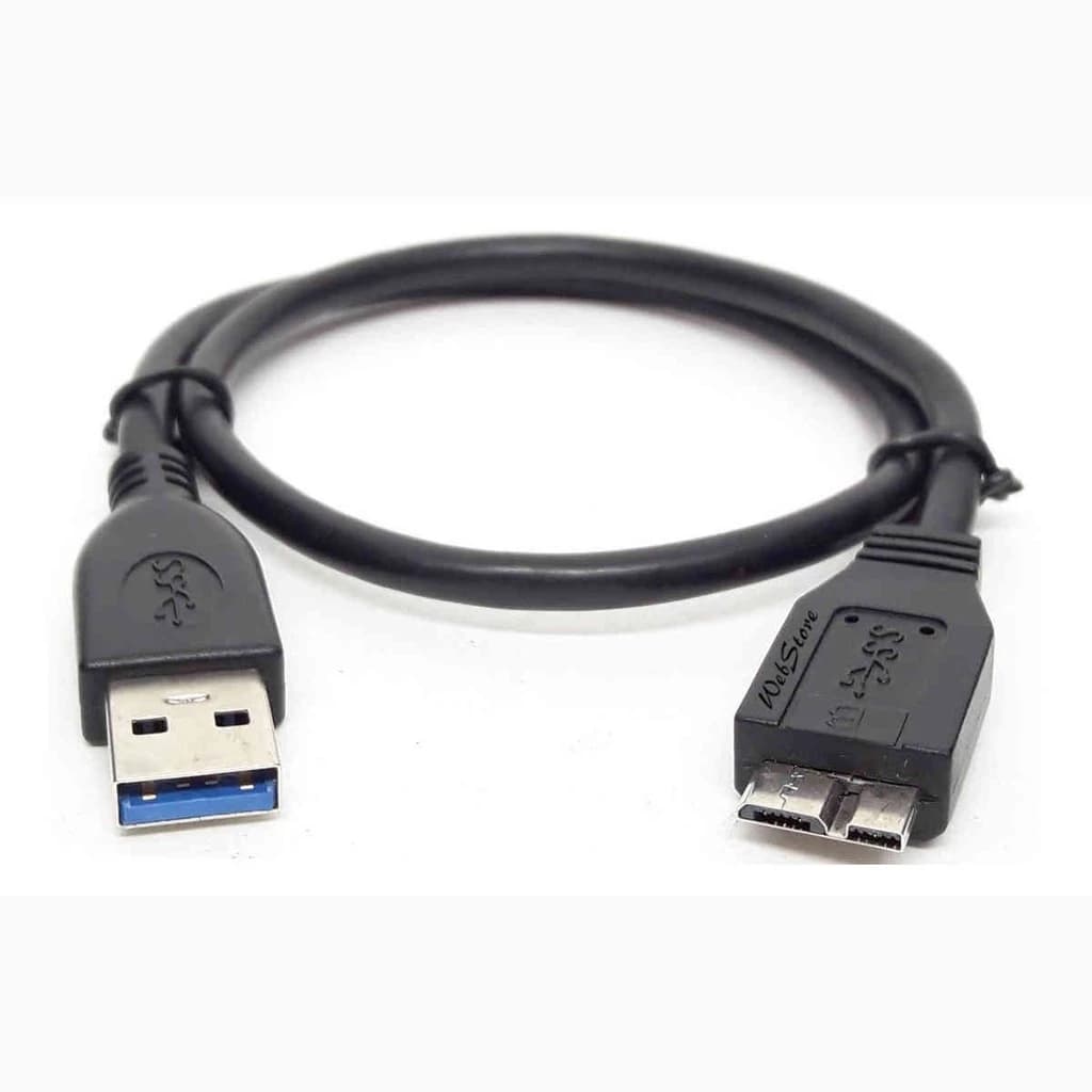 Cabo USB Para HD Externo 3.0 Com 50Cm Preto ou Azul MBTech MB81184