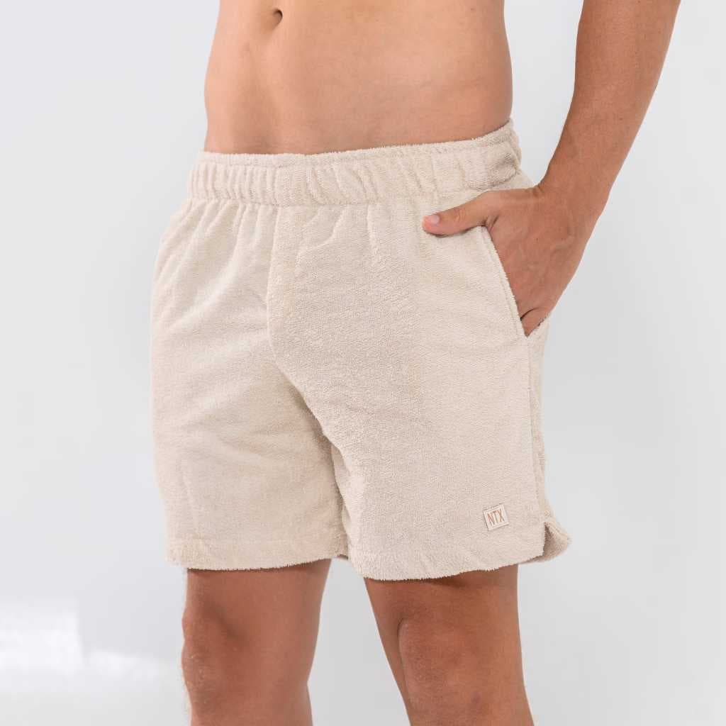 Short Praia Piscina Atoalhado Bege Masculino – Estilo e Conforto no Dia a Dia Ano Novo Férias