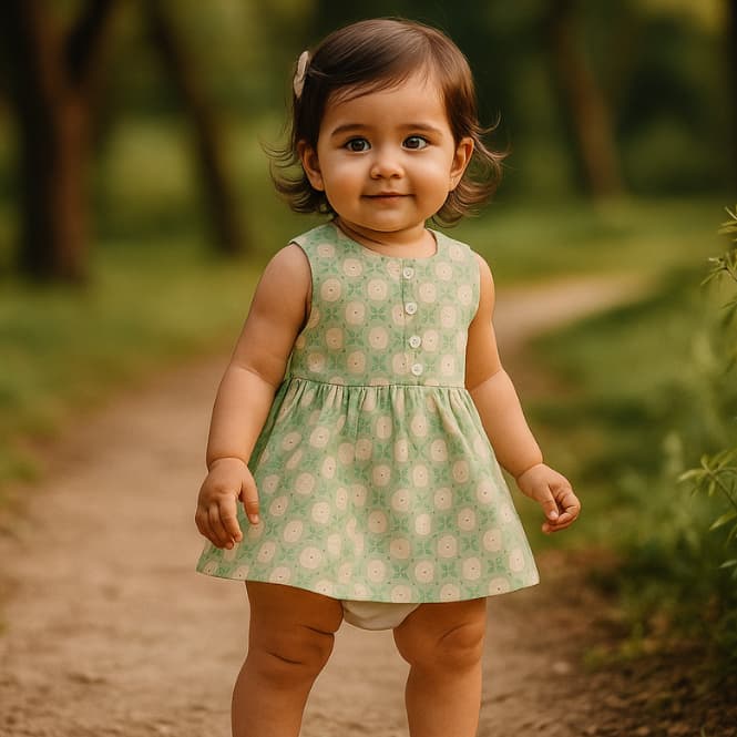 Vestido Feminino Baby Infantil Casual Elegante Criança Babados + Calcinha
