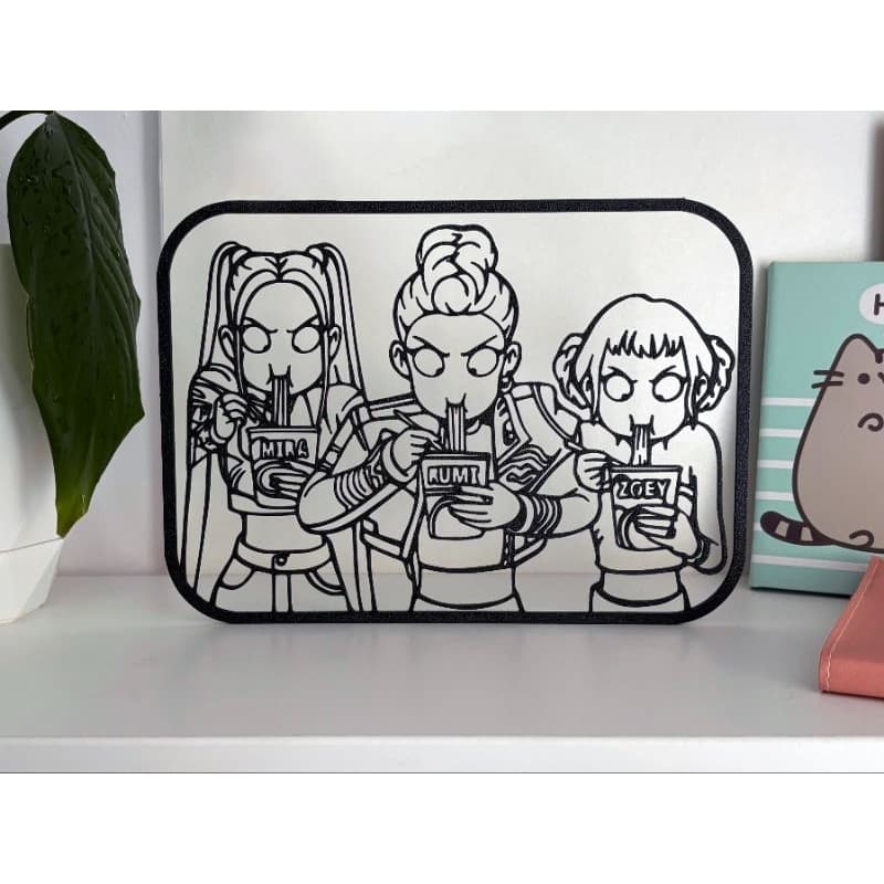 Quadro moderno Guerreiras do kpop ramem - ENVIO IMEDIATO