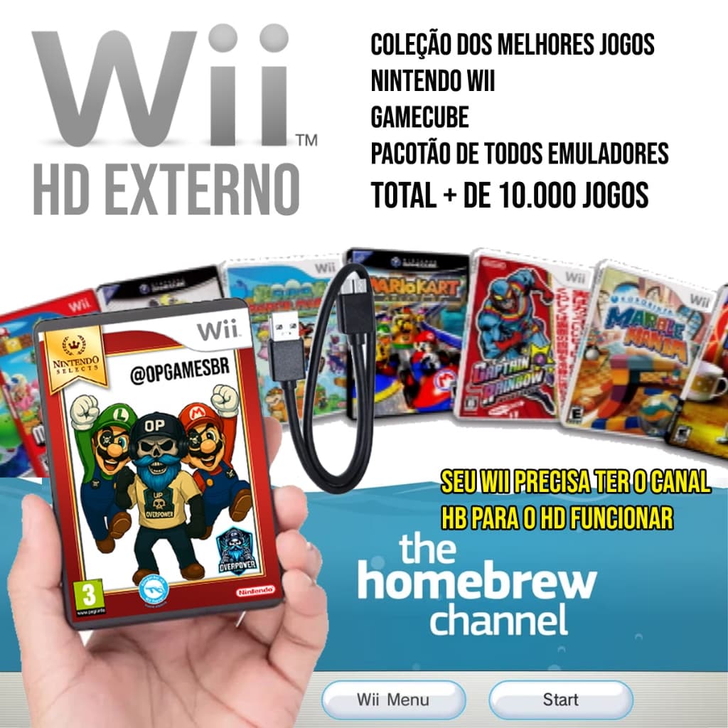 HD externo WII Melhores Jogos