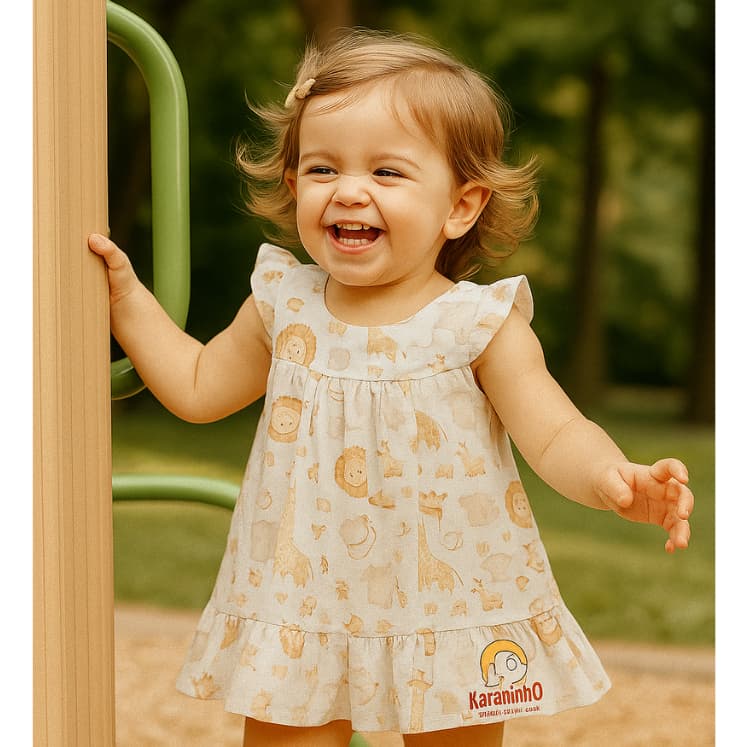 Vestido Baby Infantil Feminino Fluido Confortavel Ideal Para Crianças Desconto Especial + Calcinha