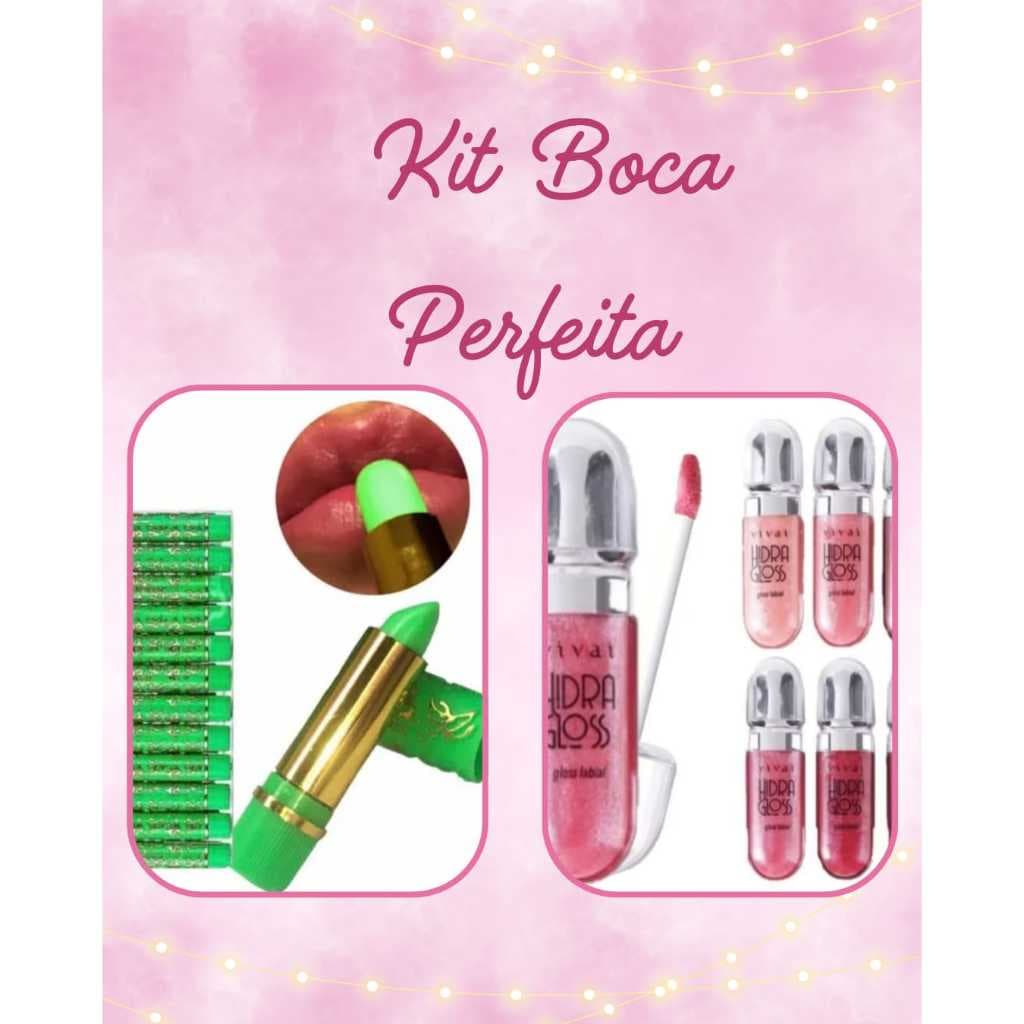 Kit Boca Perfeita Batom Verde da Vovo + HidraGloss Vivai