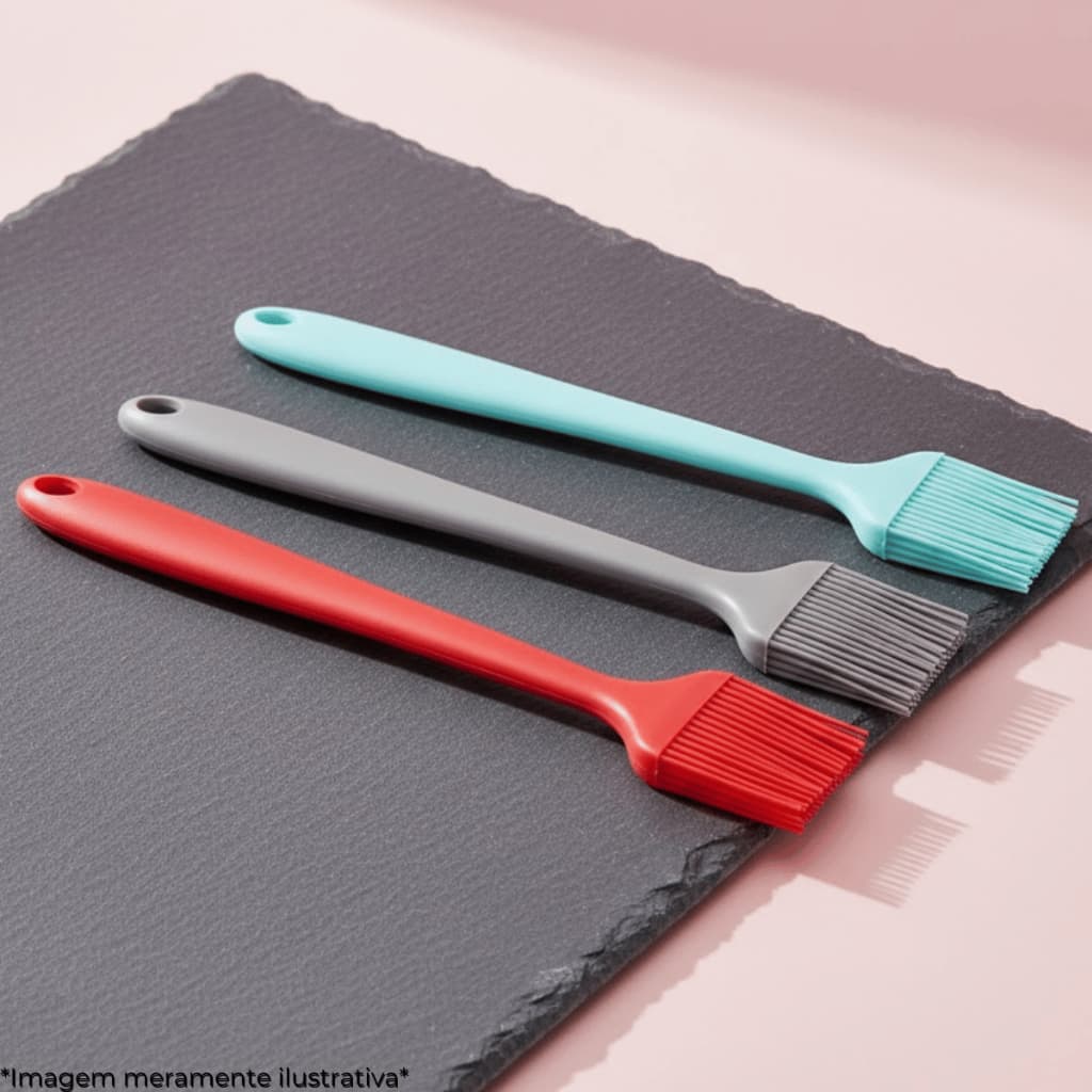 Pincel de Silicone Culinário 25cm para Cozinha e Confeitaria Ideal para Untar e Pincelar Unyhome