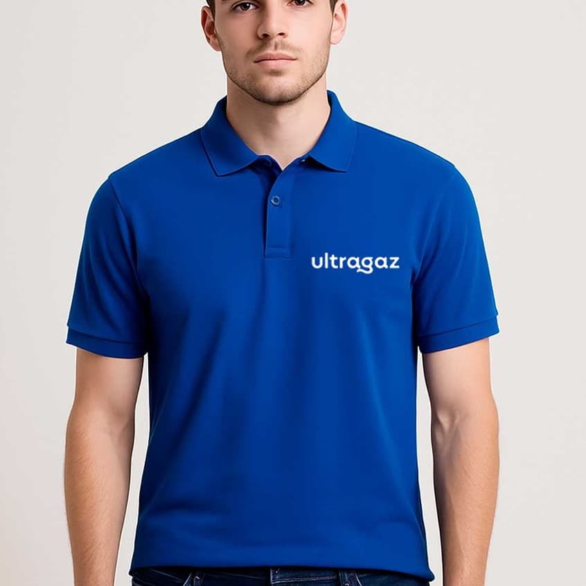 Camiseta Polo Ultragaz Logo Bordada Malha Piquet
