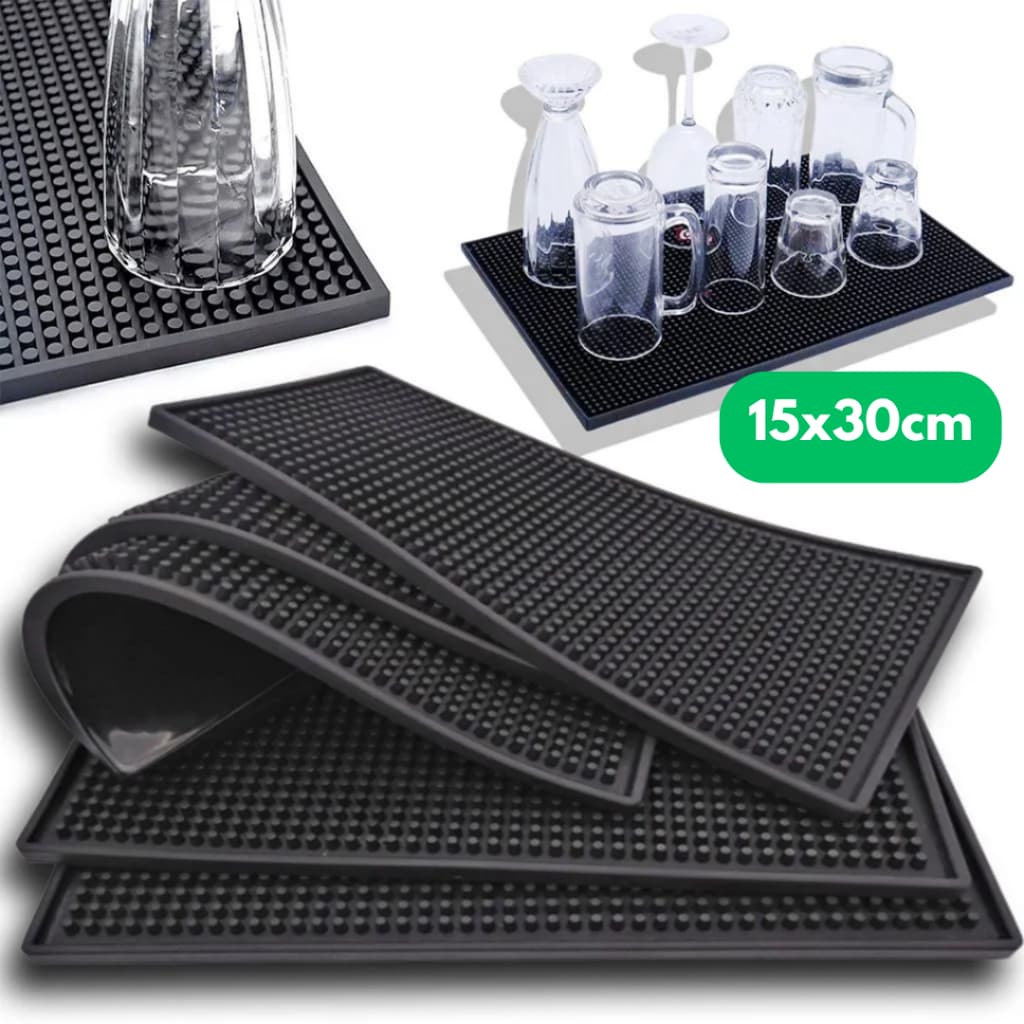 Tapete Escorredor PVC 15x30 de Louças Porta Copos Prato Barmen e Bartender Para Bar Drinks Balcão
