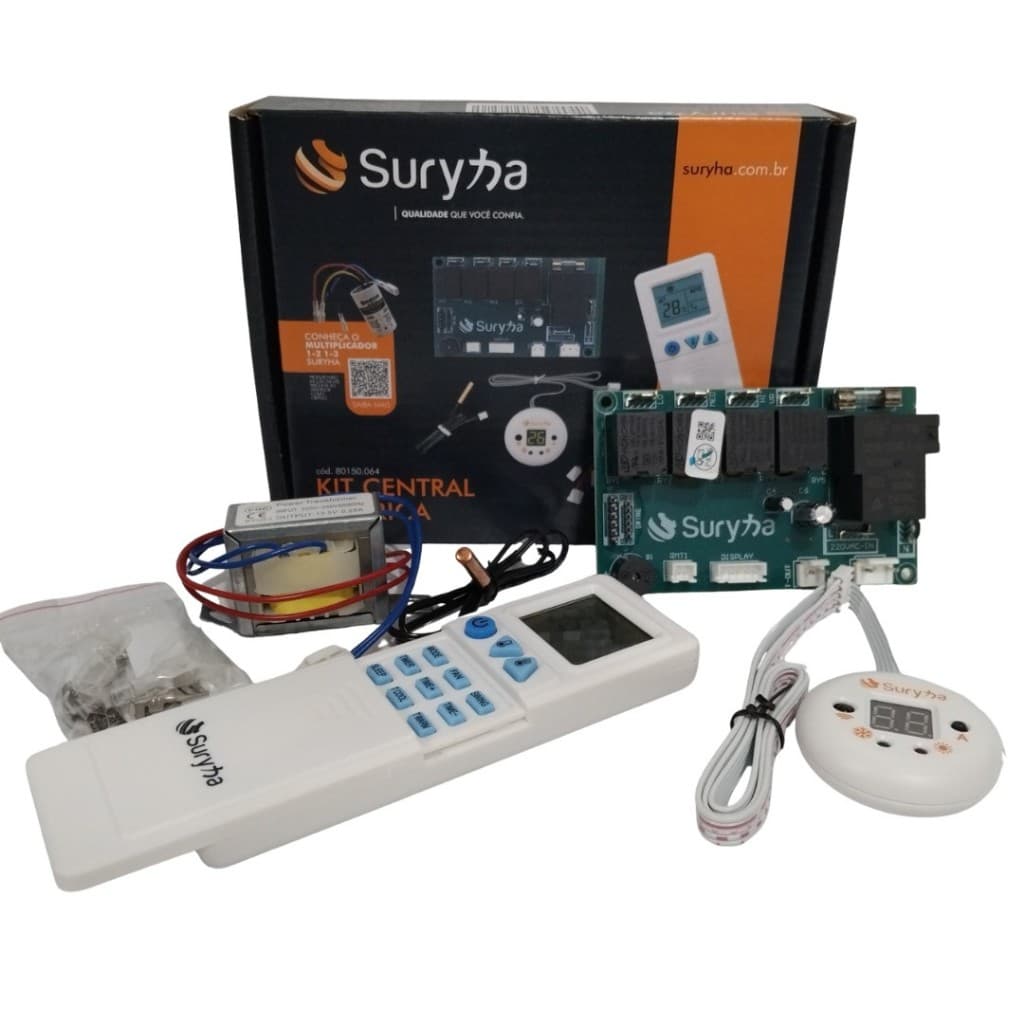 PLACA ELETRONICA UNIVERSALPARA SPLIT HI-WALL COM DISPLAY + CONTROLE SURYHA 8 ATÉ 24BTUS 220v