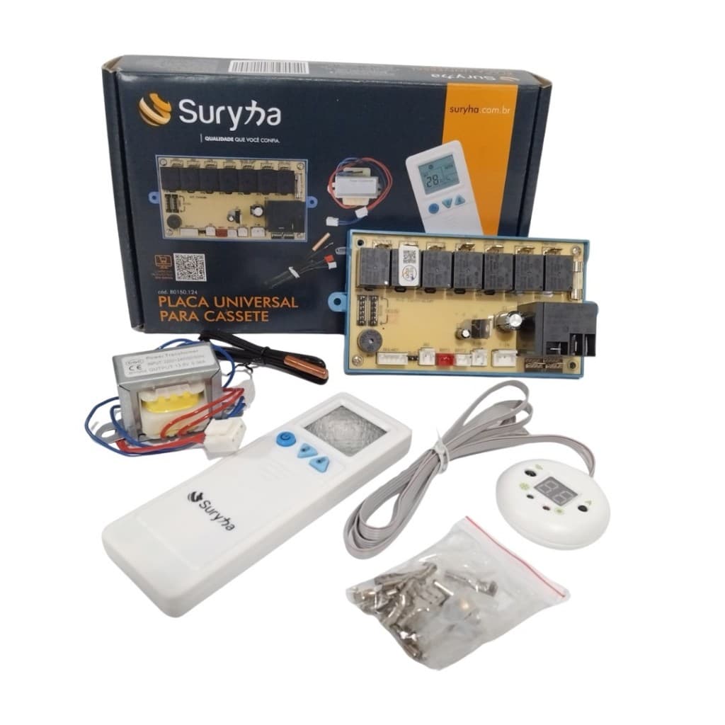 PLACA UNIVERSAL PARA AR CONDICIONADO CASSETE (não Inverter) COM DISPLAY + CONTROLE SURYHA 80150124