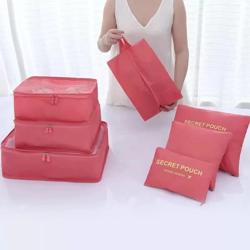 Kit 6 Organizador De Mala De Bagagem Viagem Necessaire Bolsa