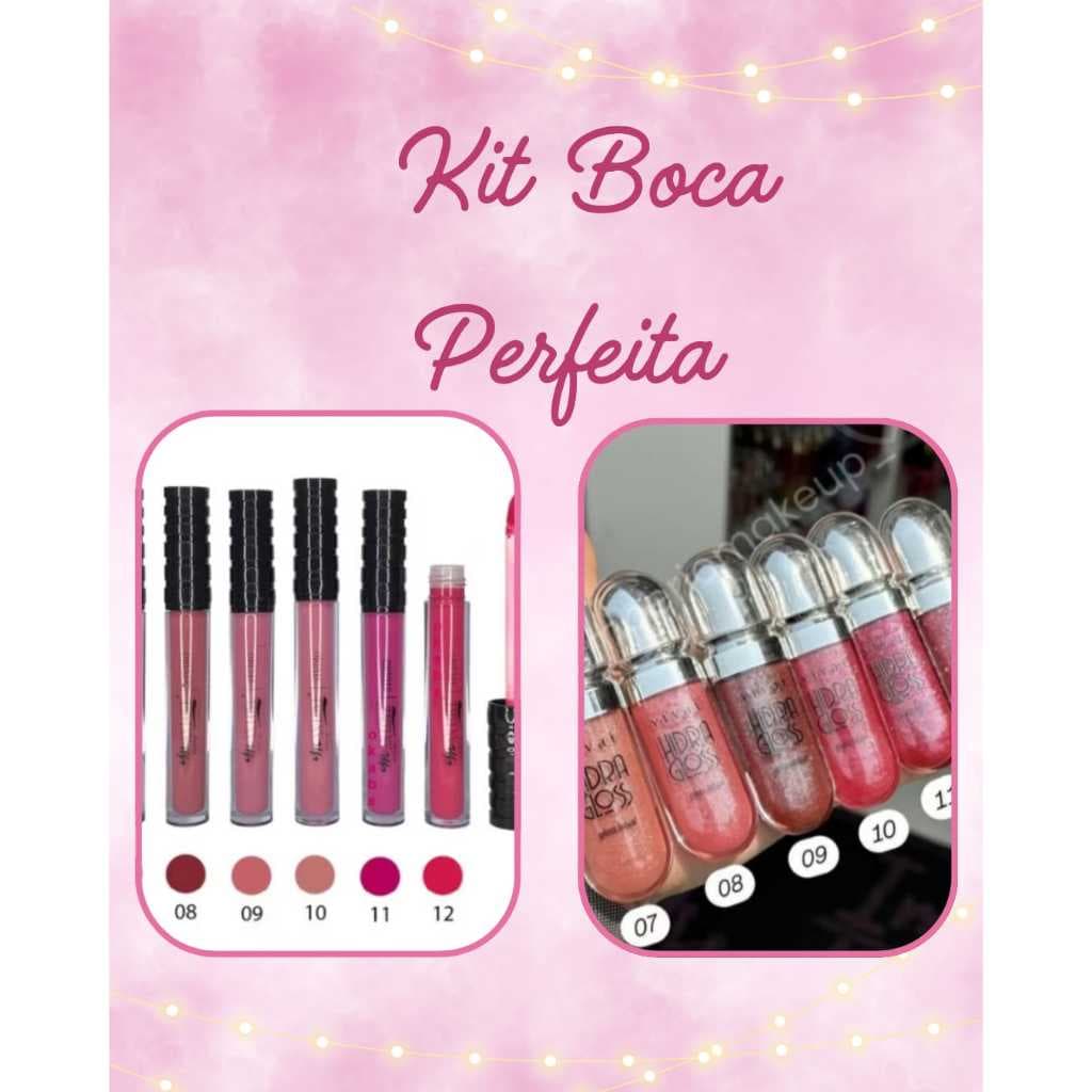 Kit 2 Batom Liquido Matte Max Love + HidraGloss Vivai