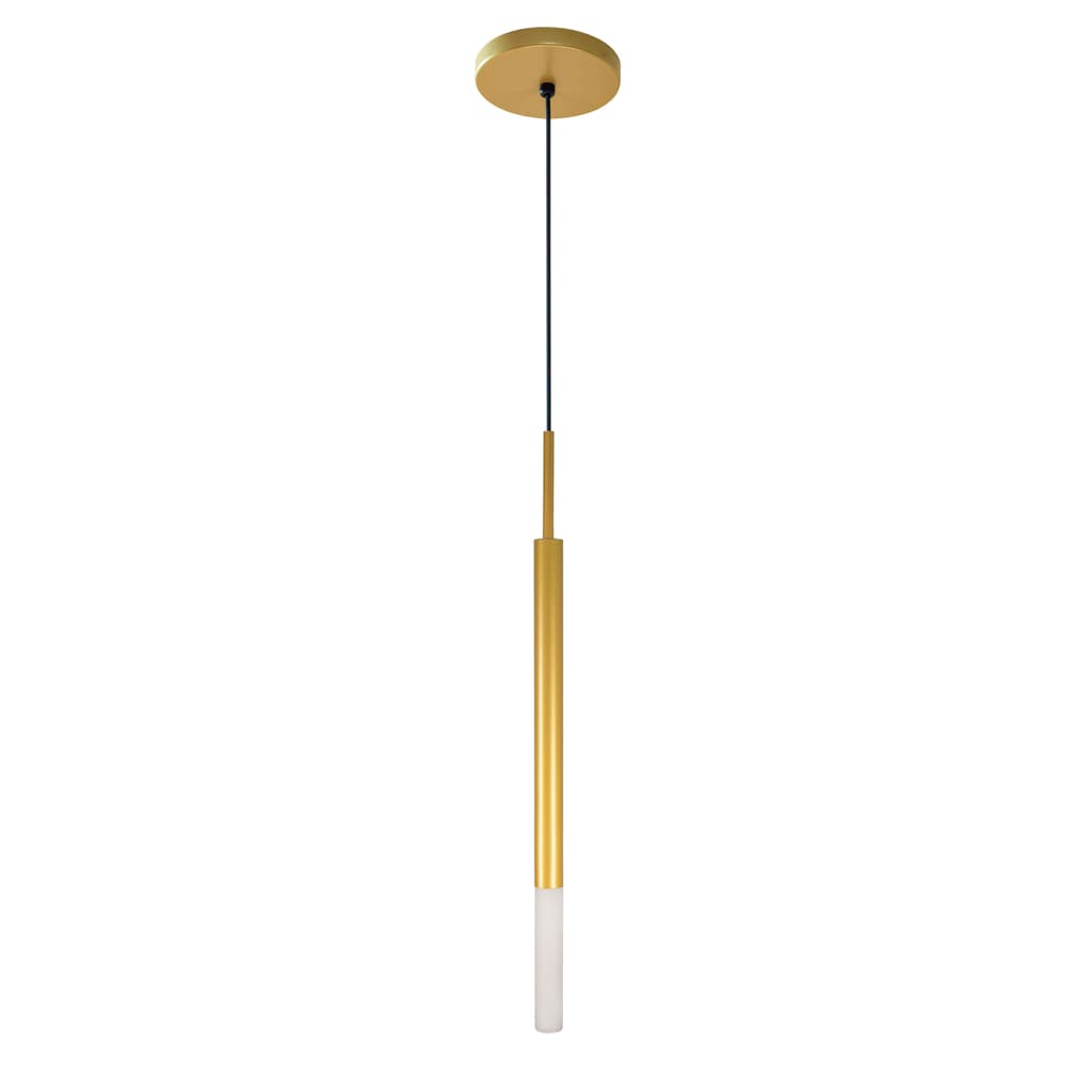 Luminária Pendente De Teto Tubo Difusor Mesa Jantar Dourado