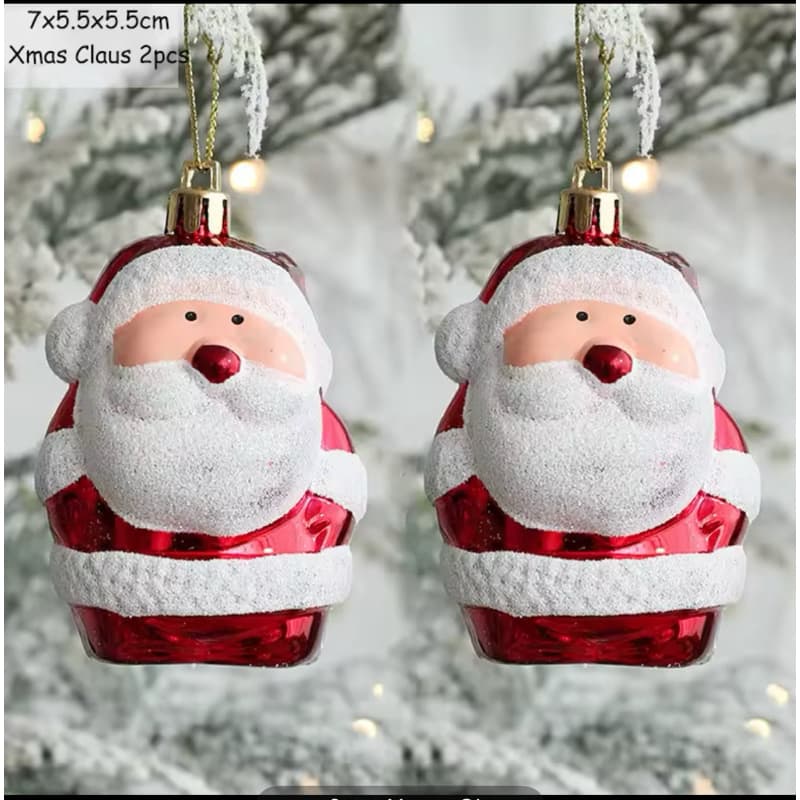 Enfeite de Natal, Papai Noel, Kit com 3 Unidades 8cm