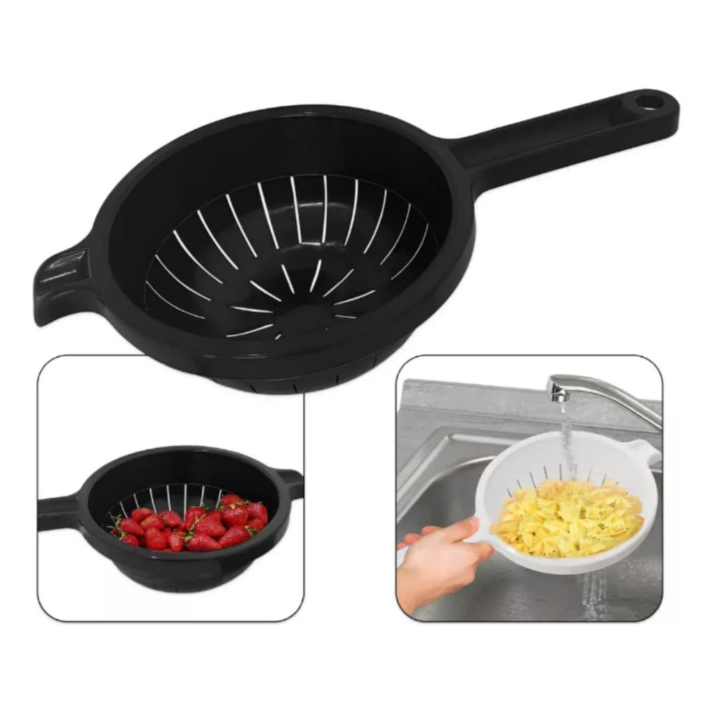 Escorredor Multiuso Macarrão Arroz Legumes Cor Preto