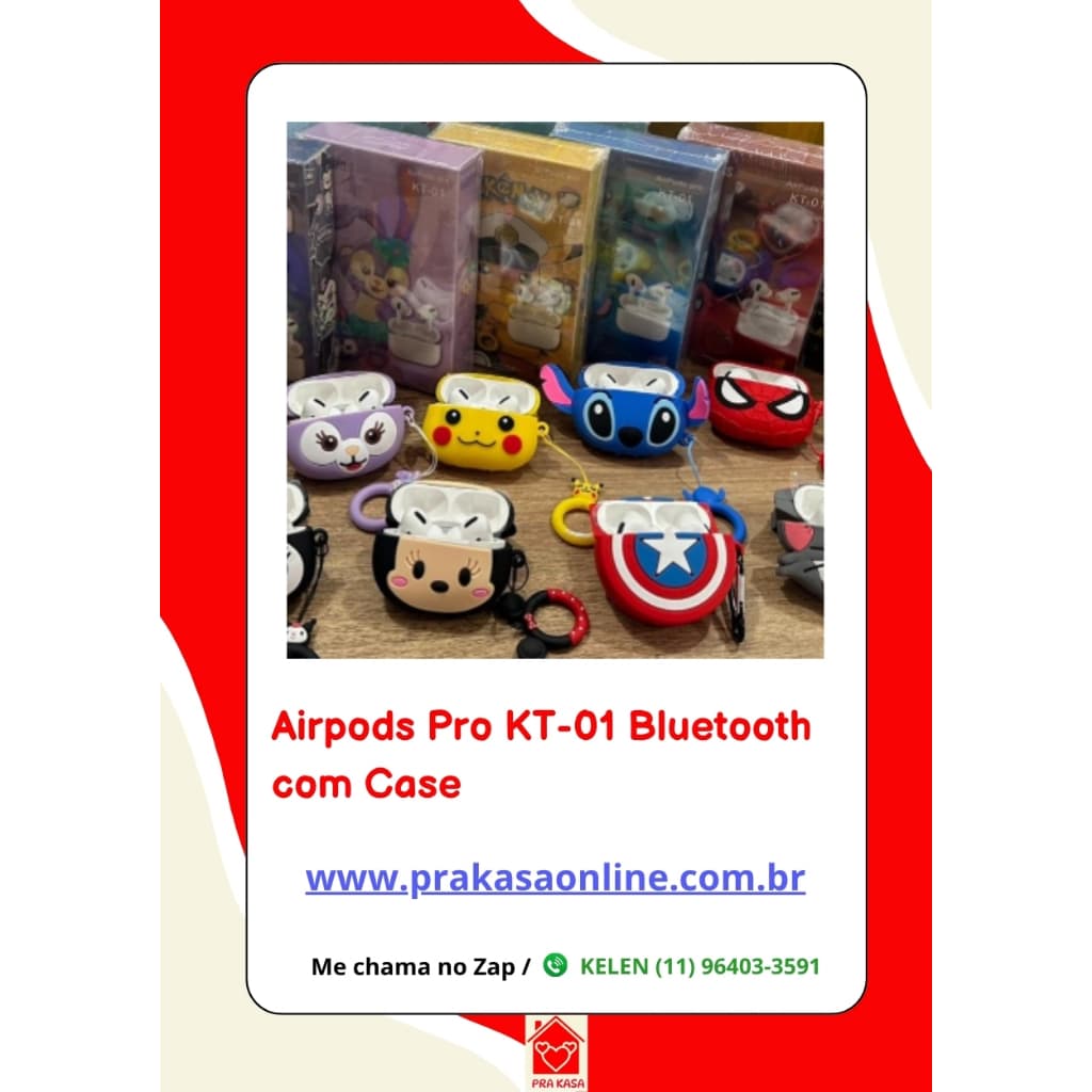 Fone de Ouvido Bluetooth Brancos + Capa para Fone de Ouvido