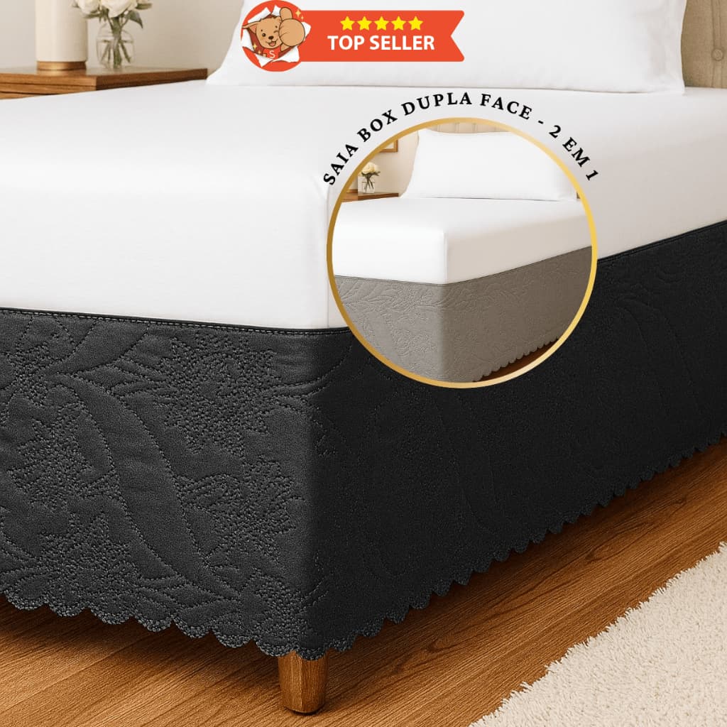 Saia Box Solteiro Para Cama de Solteiro Dupla Face Decoração Quarto Cama Box Premium Luxo