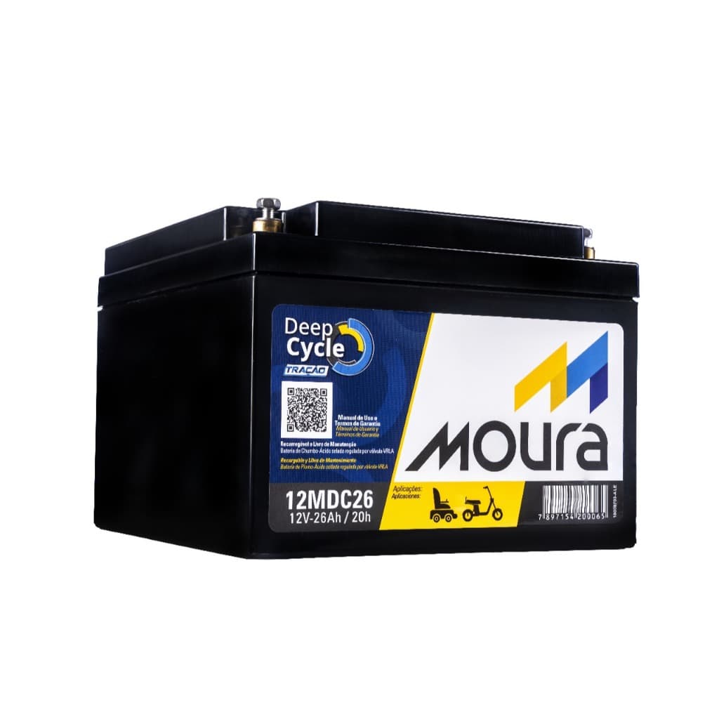 1Bateria 12v 26ah Ciclo Profundo Para Cadeira De Rodas