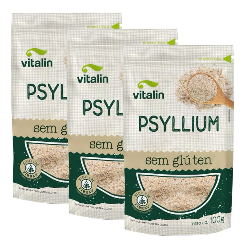 Psyllium em flocos sem glúten sem açúcar 100g 200g 300g 400g - Vitalin