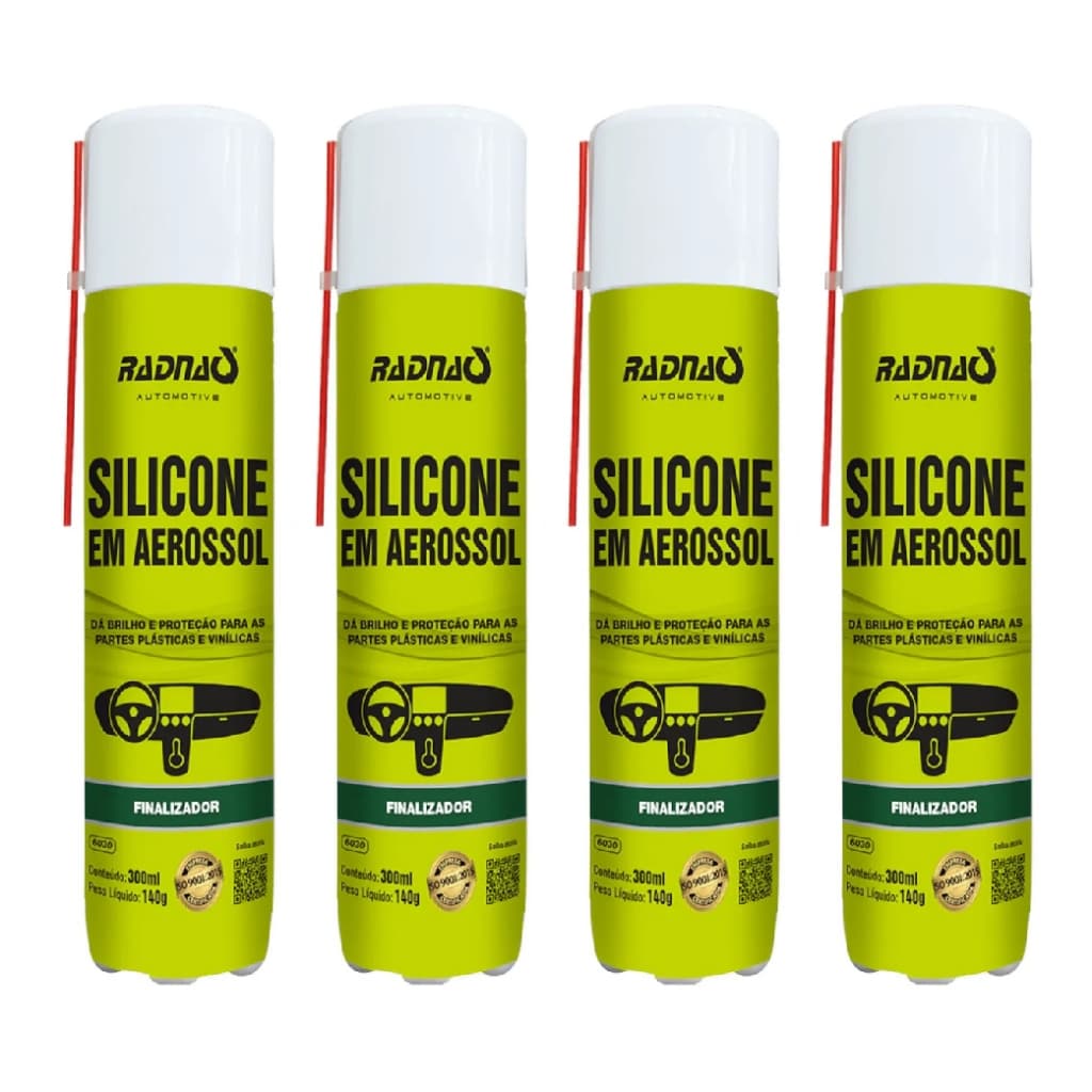 Kit 4 Silicone Spray Finalizador Painel Uso Geral 300ml Carro Casa Barco Aerossol