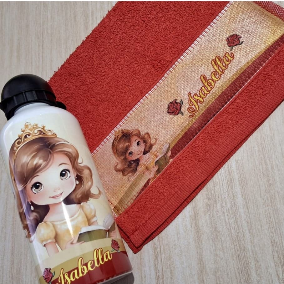 Kit Garrafinha + Toalhinha de Mão Personalizada
