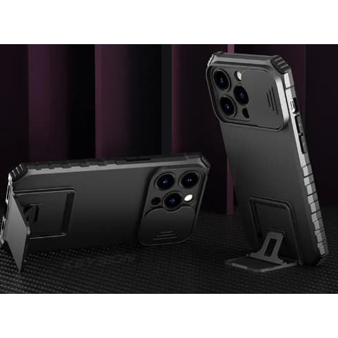 Capa Compatível Com Iphone 14 E 15 Pro Max Armadura Preta