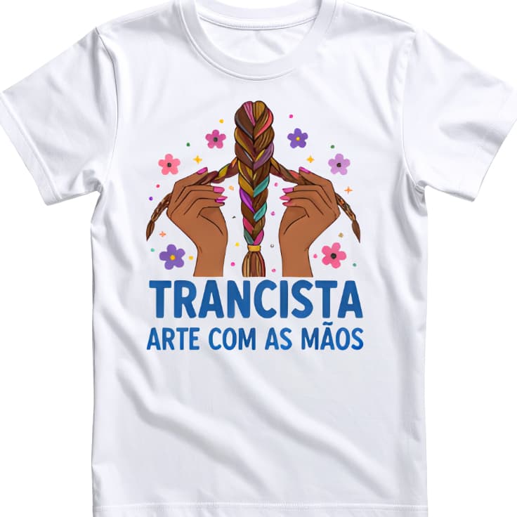 Camiseta Branca, Trancista, Afro, cabelos, estilo, salões, studio, (envio imediato)